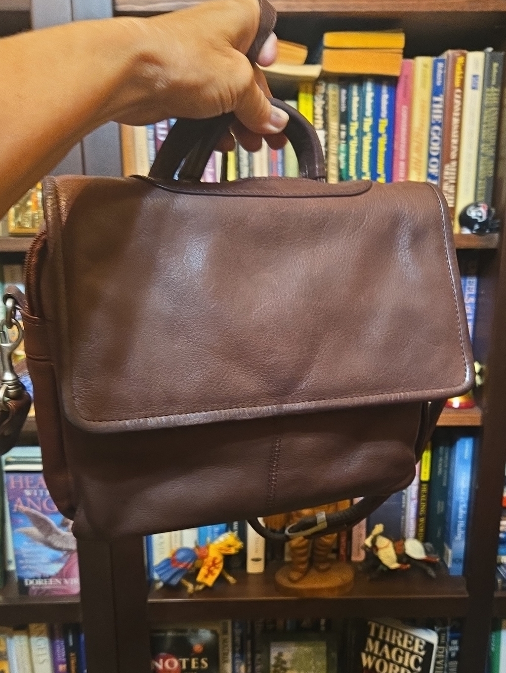 Genuine Buttery Chocolate Brown Leather Messenger Bag - Classic Carry